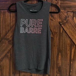 Pure Barre Ombre Logo Charcoal Grey Tank Top - Small